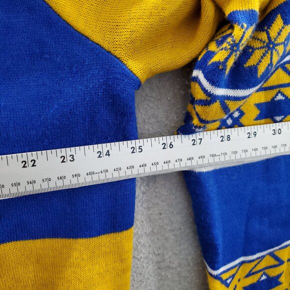 Golden State Warriors‎ Men Ugly Sweater XL Yellow Knit Long Sleeve Crew Neck - Picture 3 of 8